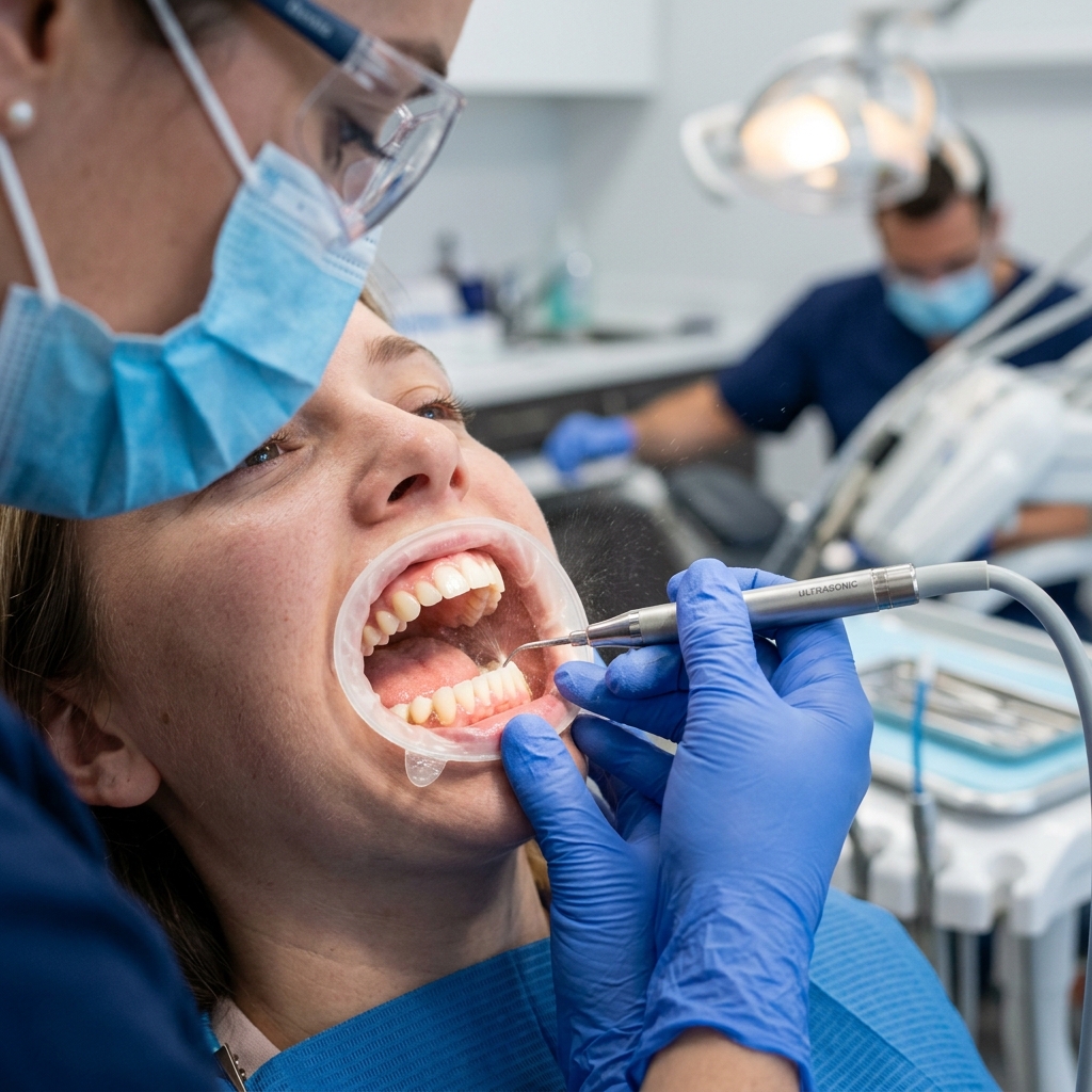 Professional teeth cleaning at Vidula Dental Clinic in Theni